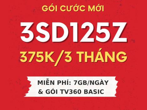 3SD125Z Viettel 7Gb/ ngày chỉ từ 4k/ ngày
