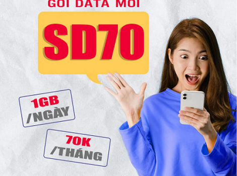 Gói 4G Viettel siêu data cước phí 70k/ tháng