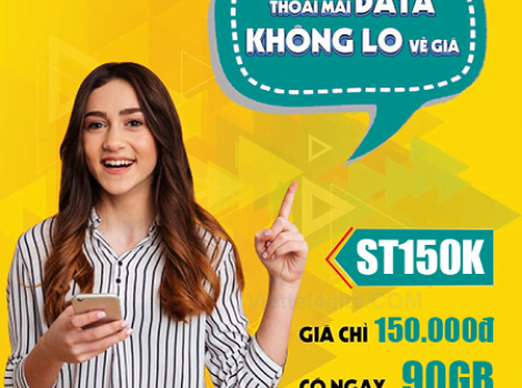Gói data Viettel tốc độ cao 90Gb chỉ 150k/ tháng