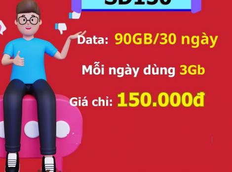 Khám phái gói cước SD150 không lo hết data ưu đãi 90Gb data tốc độ cao