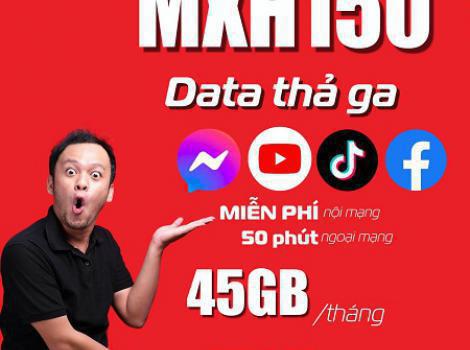 Gói cước miễn phí data Tiktok, Facebook, Youtube và ưu đãi gọi nội ngoại mạng cước phí 150K