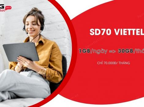 Ưu đãi 30Gb data tốc độ cao cước phí chỉ 70K 1 tháng với gói SD70