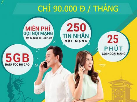 Miễn phí gọi thoại ưu đãi data tốc độ cao cước phí chỉ 90k/ tháng với gói F90 Viettel