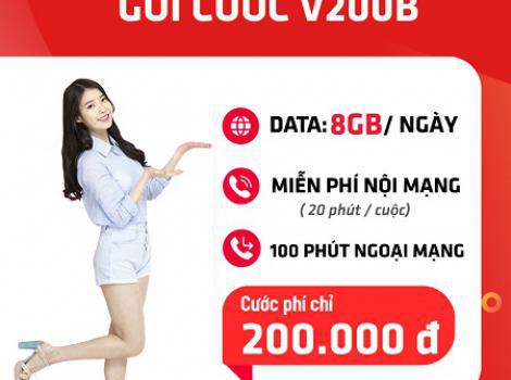 Gói combo ưu đãi data + cước gọi thoại chỉ với cước phí 200.000đ 1 tháng