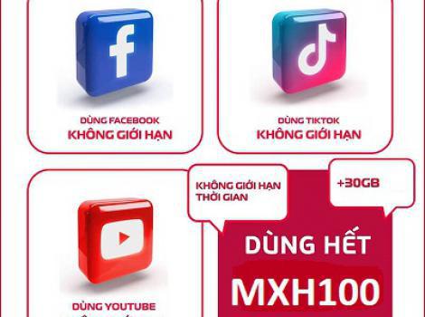 Gói MXH Viettel 100K lướt mạng xã hội không giới hạn data