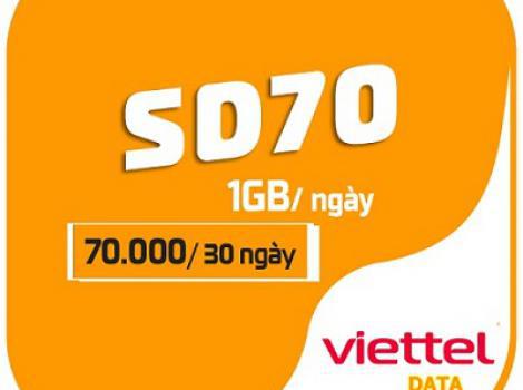 30GB Data Tốc Độ Cao với Gói SD70 Viettel Chỉ 70K/ Tháng