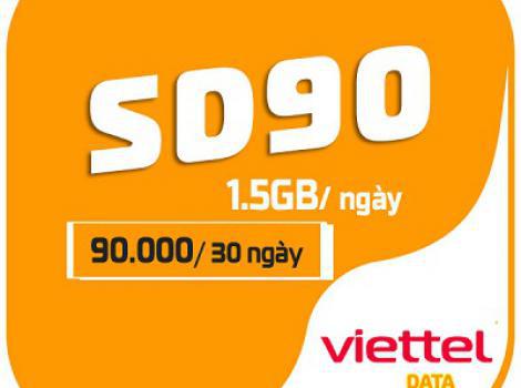 Chỉ Từ 3K/ Ngày Nhận 45GB Data Tốc Độ Cao Với SD90 Viettel
