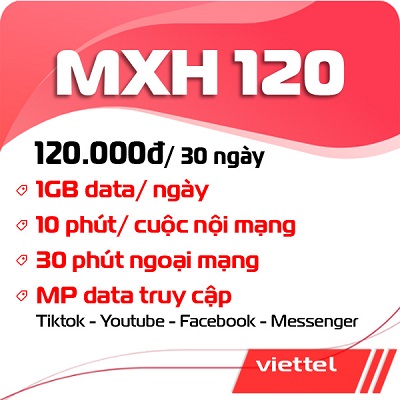 gói cước MXH120 Viettel