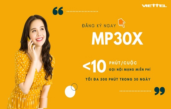 Gọi nội mạng free cả tháng với gói cước MP30X chỉ 30k 1 tháng