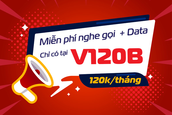 Đăng ký gói cước Viettel 120K 1 tháng có 45Gb + Free cước gọi nội ngoại mạng