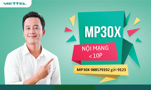 Gói nội mạng Viettel ưu đãi 500 phút 30 ngày chỉ 30k/ tháng