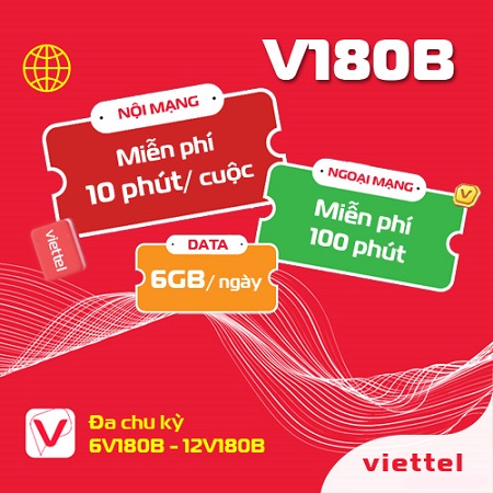 Gói cước combo Viettel 180k/ tháng