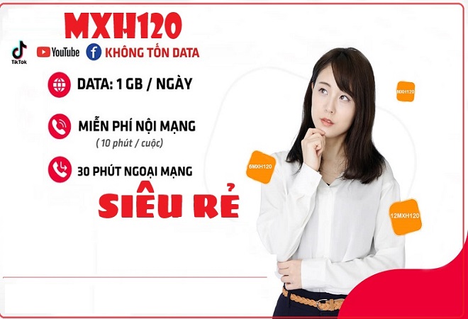 Đăng ký gói mạng xã hội Viettel ưu đãi 30Gb + miễn phí gọi thoại chỉ từ 4k/ngày