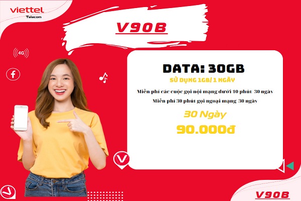 Gọi nội ngoại mạng thả ga với gói cước V90B Viettel