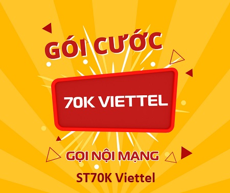 Gói nội mạng Viettel ưu đãi 1000 phút 30 ngày chỉ 70k/ tháng
