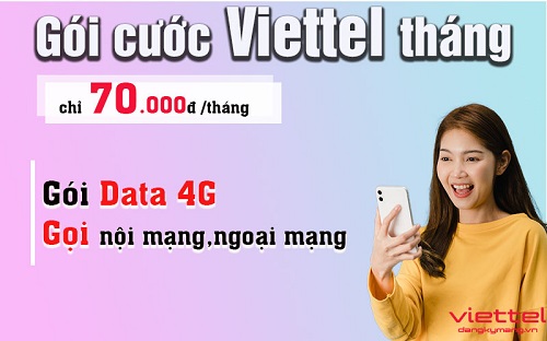 Gói nội mạng Viettel giá chỉ 70k/ tháng