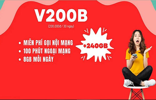 Đăng ký gói cước Viettel 200K 1 tháng có 240Gb + Free cước gọi nội ngoại mạng